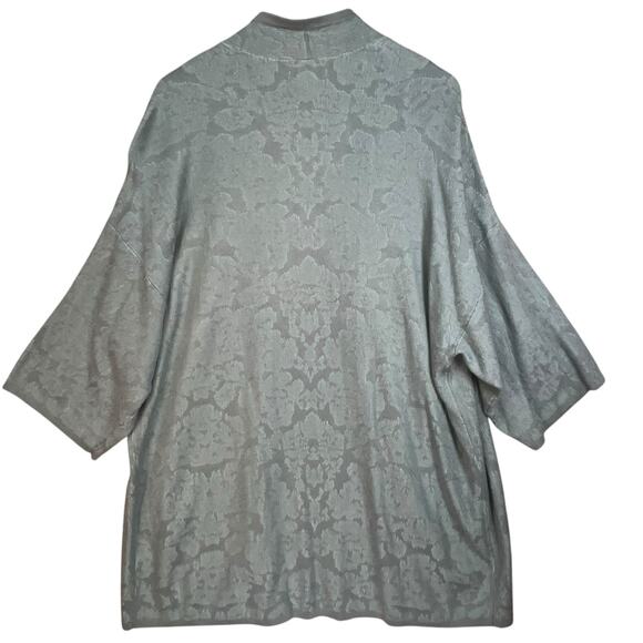Dana Buchman NWT Blue Floral‎ Jacquard Lightweight Open Cardigan XXL - Picture 2 of 7